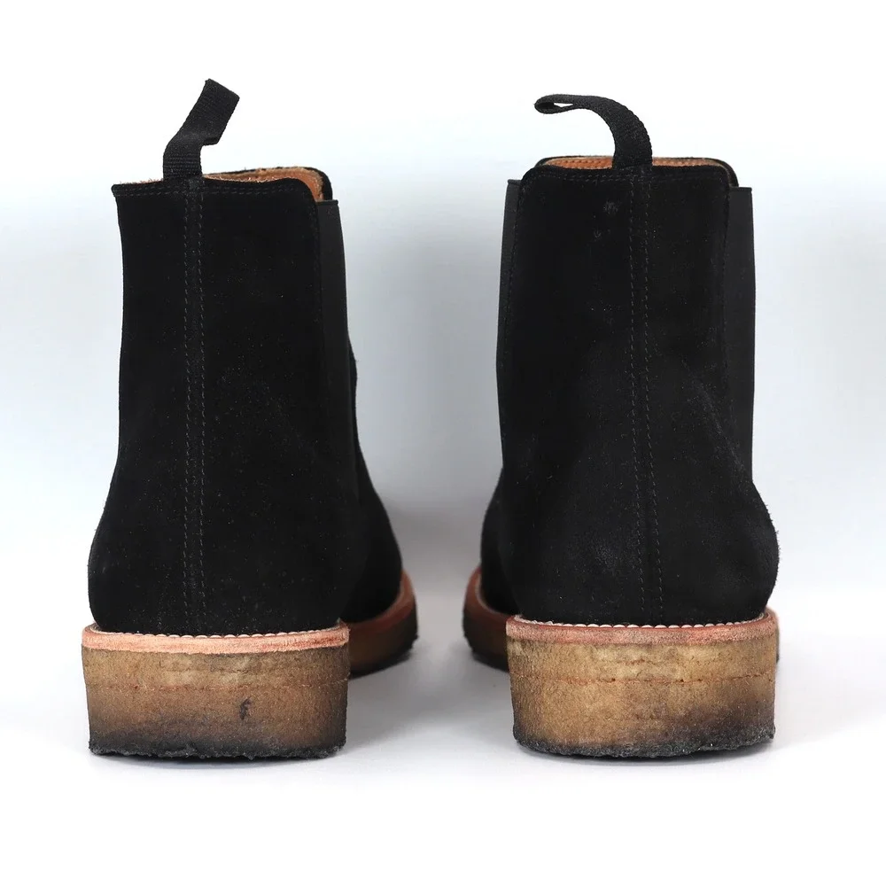 ORO Los Angeles Chelsea Boots Mens 10 Black Suede Crepe Sole Casual Dress Shoes